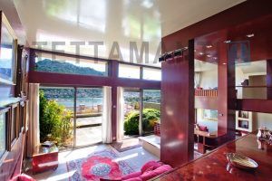 wide living ample windows lake view