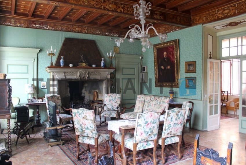 living room with fireplace