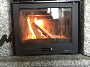 fireplace living room Torno villa for sale