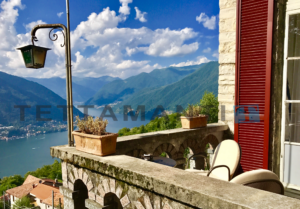 terrace lake view Torno villa for sale
