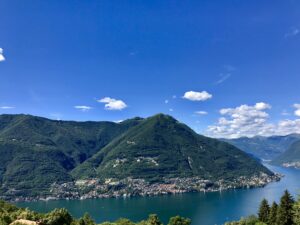 lake view from the garden Torno villa for sale