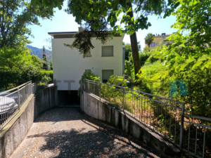 the entrance to the garage